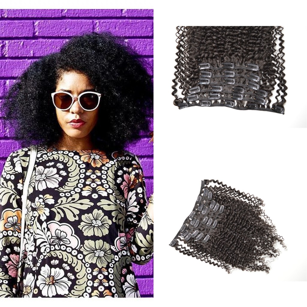 

G-EASY Virgin Brazilian Hair Afro kinky Curly Clip In Extensions 120G Clip In Hair Extensions Natural Black Clip In Human Hair Extensions