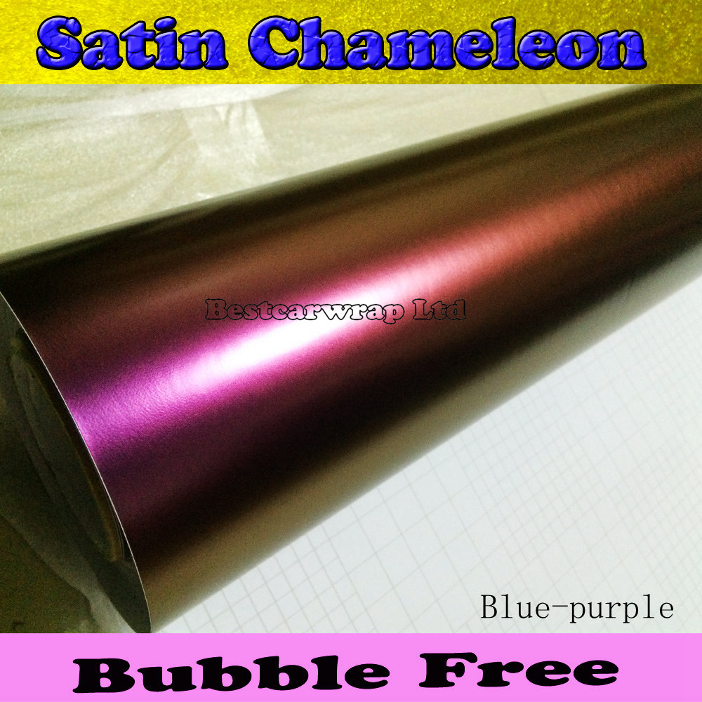 Vinyle de flip-flop en satin violet à doré avec bulle d'air sans enveloppe en vinyle de voiture couvre-papier taille 1,52x30m 4.98x98ft