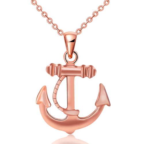 Women rose gold necklace 2015 Plating rose gold Anchors Necklace Statement long necklace jewelry for women allergy ,nl-2342-image-215311667