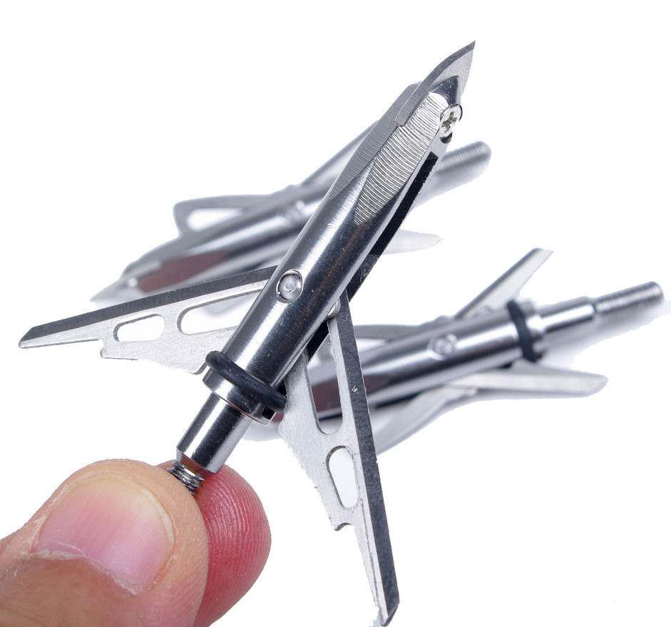 

Free shipping Hot Sell Hot Sell Silver Archery Arrows 2-Blade Expandible Broadhead Tip 2" Cut 100g
