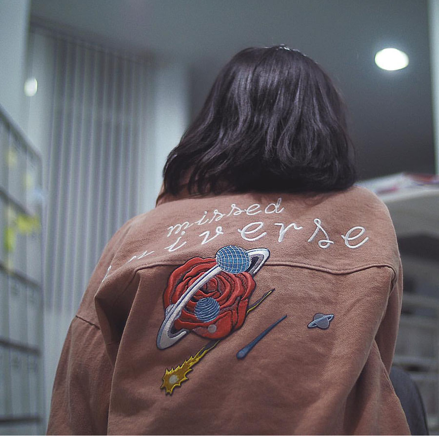 

Red Rose Planet Meteor Creative Embroidery Patch Iron On Or Sew On Patch DIY Lady Motorcycle Biker Club MC Jacket Vest Patch Free Shipping, Black