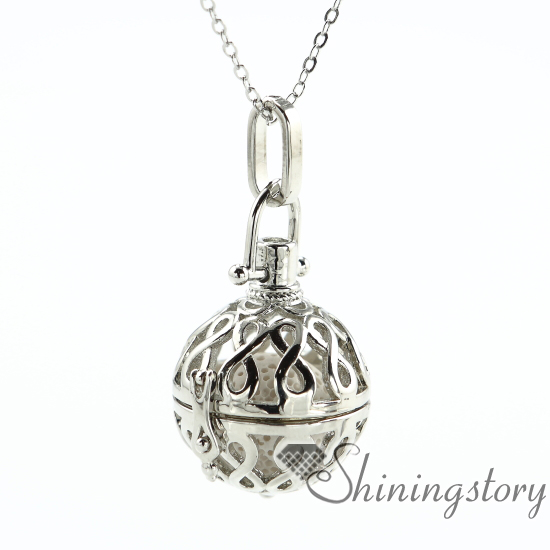 

8 openwork essential oil necklace aromatherapy jewelry wholesale jewelry lockets aromatherapy pendant lava volcanic stone metal, Silver