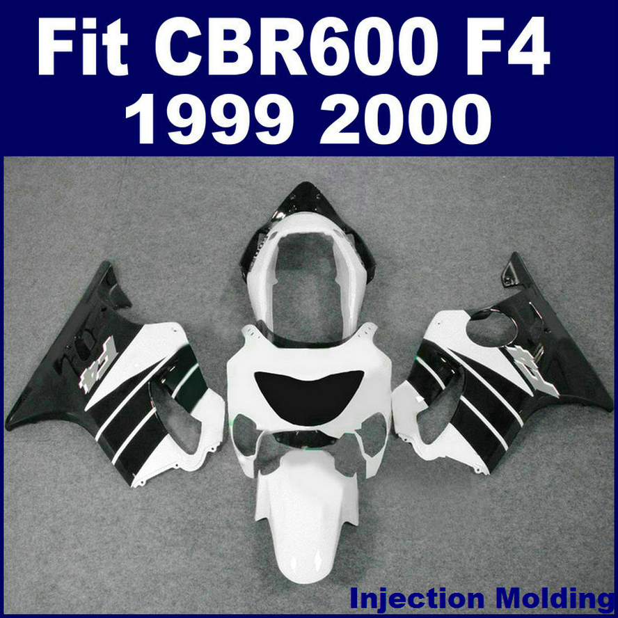 

7gifts 100 injection molding fairing for honda cbr600 f4 1999 2000 black white 99 00 cbr 600 f4 fairings kits yhxd, Same as picture