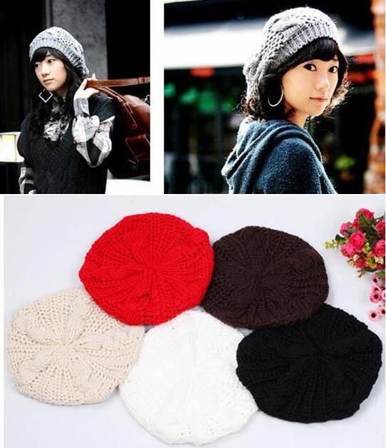 Wholesale - 30 Pcs + New Arrivals Lady Winter Warm Knitted Crochet Slouch Baggy Beret Beanie Hat Cap