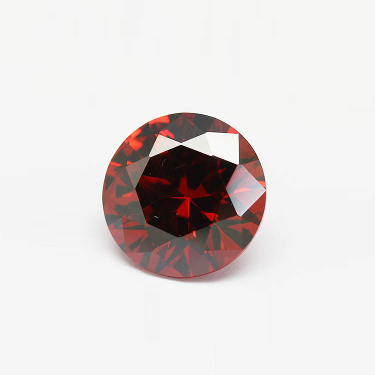 

Loos Stone Garnet Color 3A Cubic Zirconia 4-6.5mm Round European Machine Cut Synthetic Gemstones For Jewelry Making 500pcs/lot