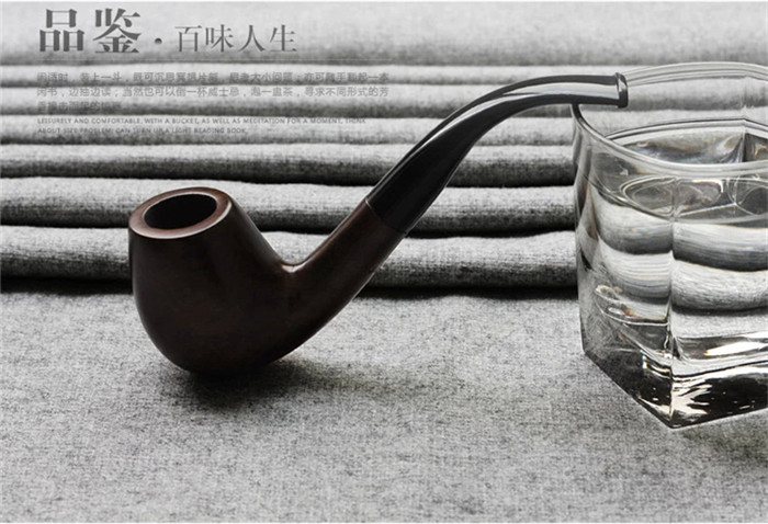 

Gift Set Wooden Pipe 9mm Black Tobacco Pipes Filter Pipe Metal Ring Smoking Pipe for sale Factory Wholesale free shipping