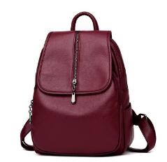 

Fashion Brand Solid High Quality Leather Backpack Women Designer School Bags For Teenagers Girls Luxury Women Backpacks British package, Purple