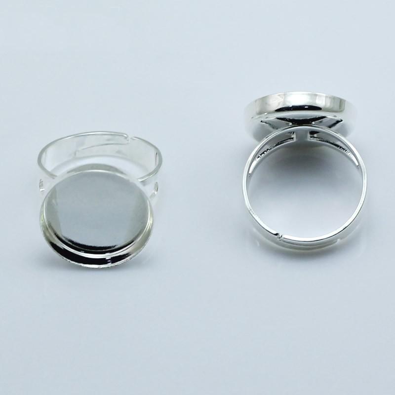 

Beadsnice jewelry ring wholesale ring blanks bezel setting fits 18mm round cameo or cabochons adjustable finger ring base ID 27558