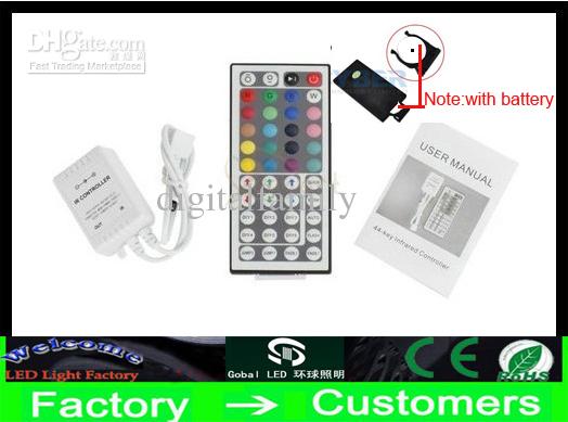 

LED Controller 44 Keys Double pcb board 12V 3*4 A IR Remote controller for 3538 5050 RGB LED Strip Light 10 Meter length by DHL shipping