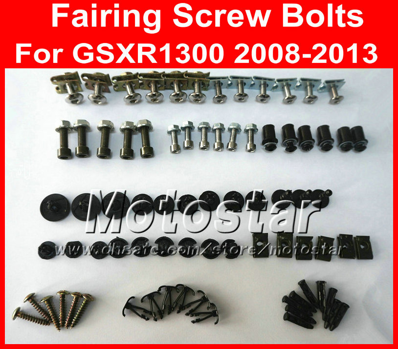 

Motorcycle Fairing screw bolts kit for 2008 2009 2010 2013 SUZUKI Hayabus GSXR 1300 GSXR1300 08-13,black fairings aftermarket bolt screws