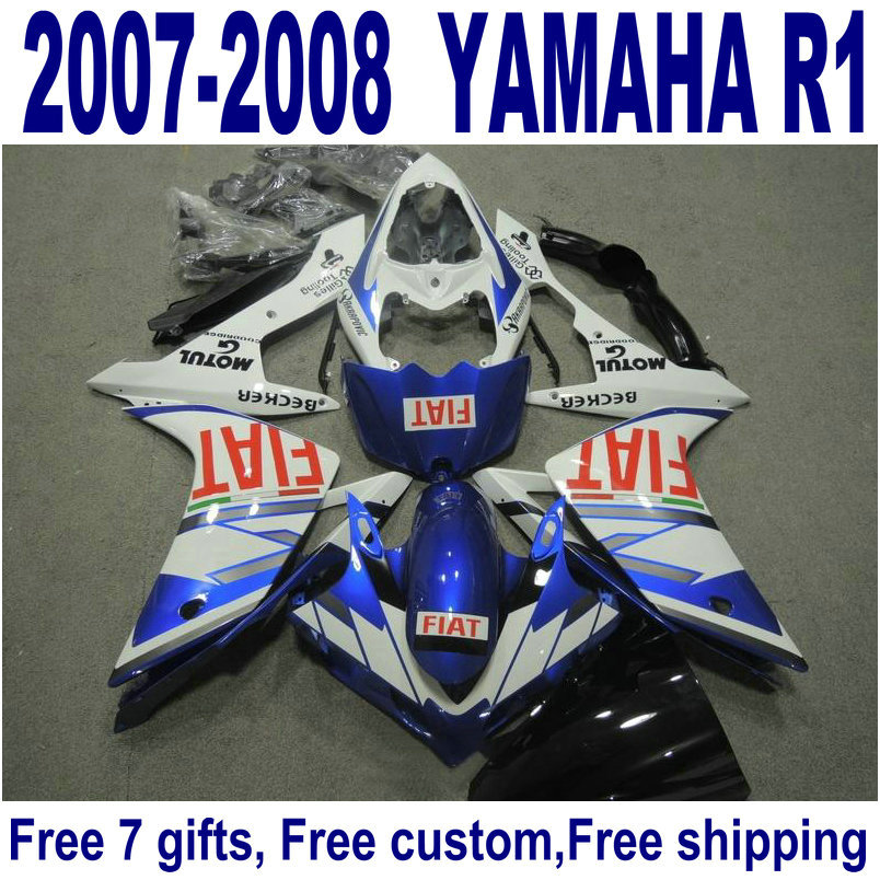 

7 Free gifts ABS bodywork set for YAMAHA fairings YZF R1 07 08 blue white black fairing kit YZF-R1 2007 2008 YQ31, Same as the picture shows