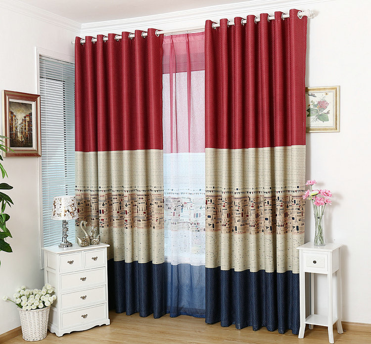 

Wholesale Eco-Friendly Blackout Curtains Stripe Window Treatment Drape Cloth Curtain+Tulle Customized Shade/ Drapery Home Trimming Decor, Color no.1 tulle