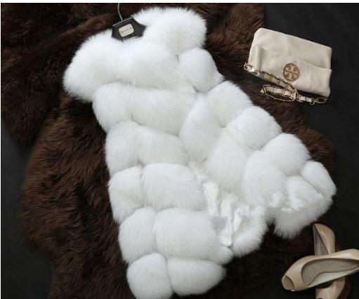Women's coat faux fox fur vest shitsuke fuorrure femme vests fashion luxury peel women's jacket gilet veste