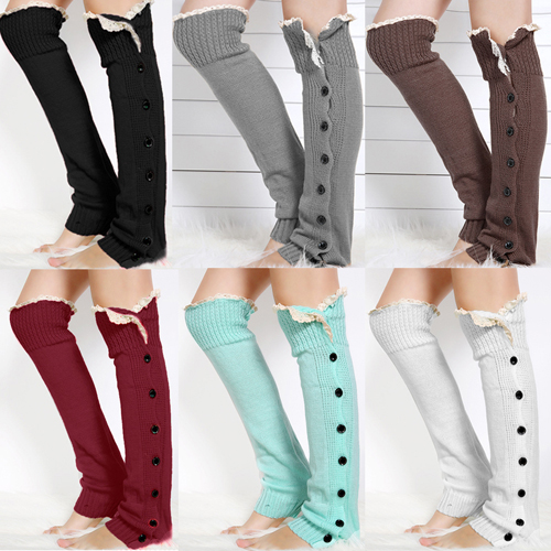 

Wholesale Leg Warmers Women Lace Accessories Leg Warmer Gaiters Button Leg Warmers for Women Lace Boot Socks, Dark grey