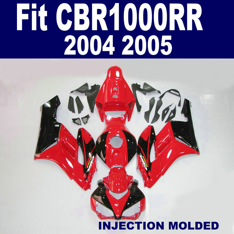 

Injection mold customize motorcycle fairings for HONDA CBR1000RR 2004 2005 CBR 1000 RR 04 05 red black fairing kit KA35, Same as picture