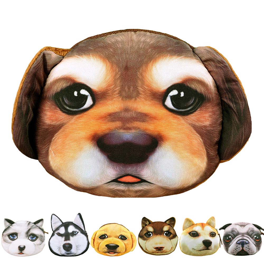 

2015 New Girls Cute Dog Face Zipper Coin Purse Money Pouch Women Mini Makeup Storage Organizer Small Clutch Bag Monederos Mujer