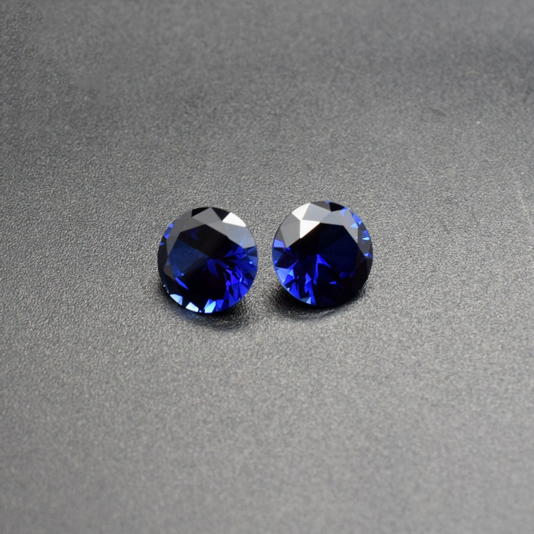 

Big Sizes Synthetic Sapphire Color Blue Corundum Loose Stones Round 7-12mm Lab Created Cubic Gems CZ For Jewelry Making 200pcs/lot