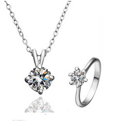 

Drop Shipping,Top Quality Classic Brand Imitation Diamond necklace+earrings 18K gold plated Jewelry sets,jewellry sets wholesales gift, White