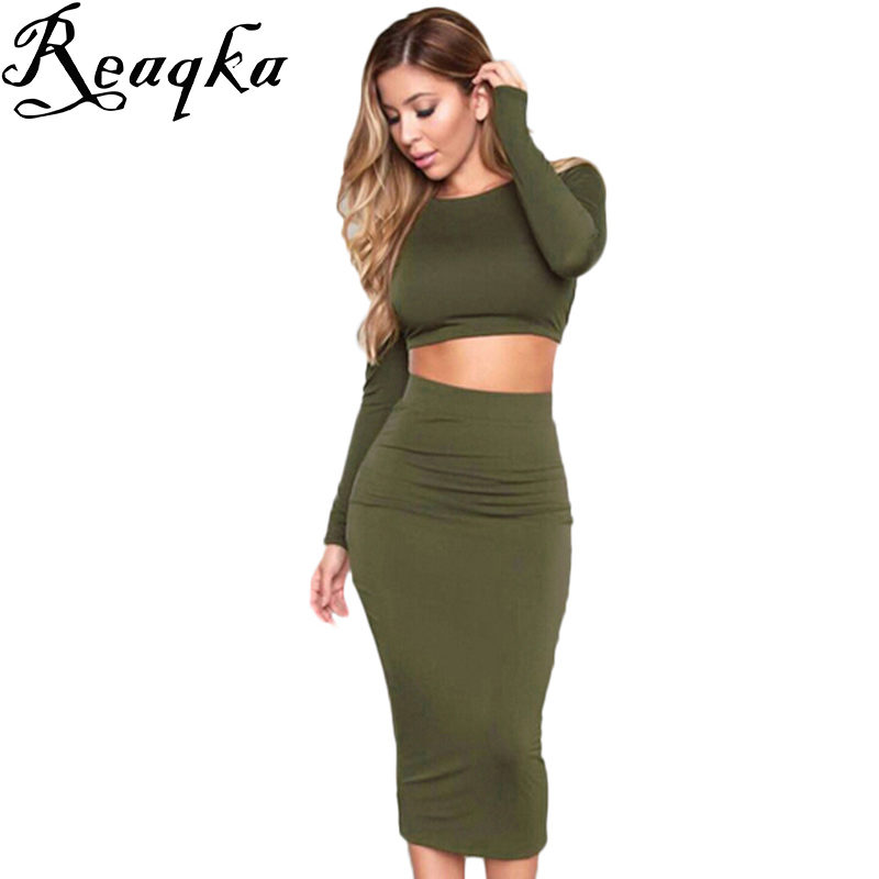Women Autumn Winter Sexy Club Dress 2016 Long Sleeve 2 Piece Cotton Bandage Bodycon Dress Vestido Cocktail Elegant Party Dresses q1113