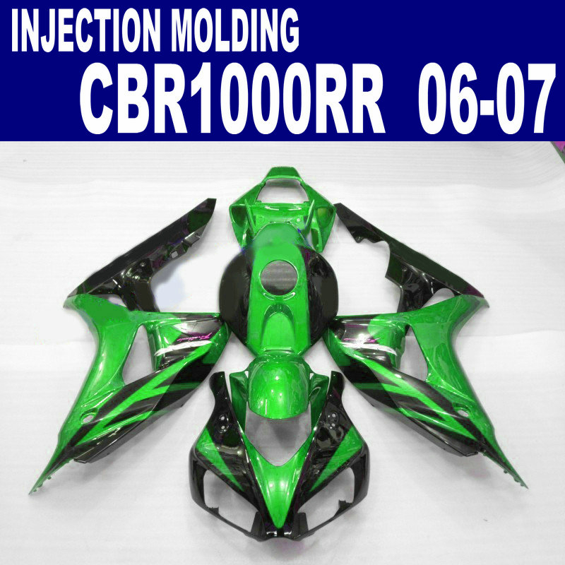 

Hiigh grade abs fairing kit for HONDA Injection molding fairings CBR 1000 RR 06 07 green black CBR1000RR 2006 2007 plastic set BB22, Same as the picture shows