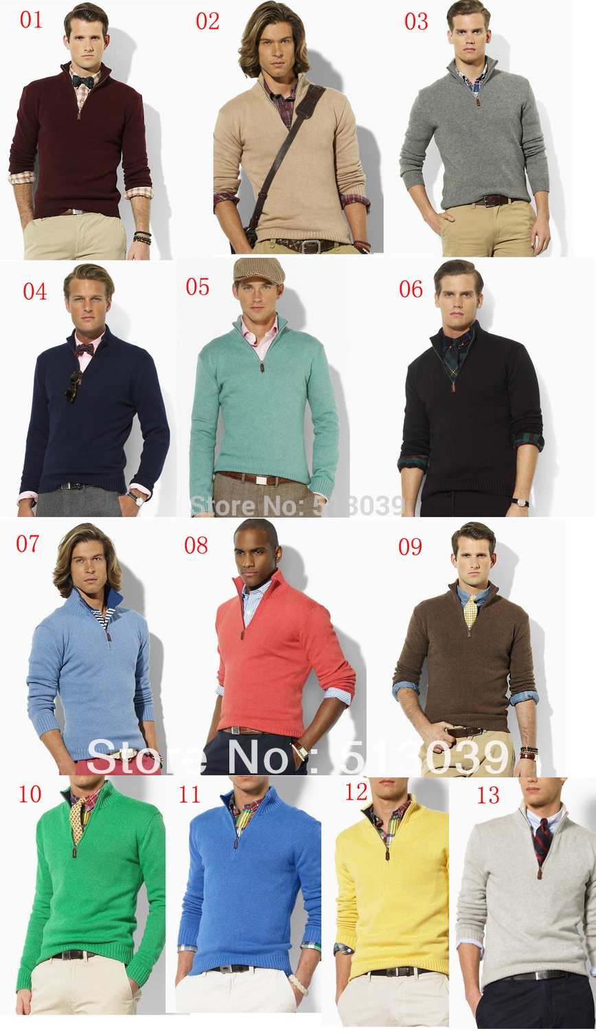 

Wholesale-new arrival cardigan v neck sweater, men cotton casual coat, fashion brand knitted sweater half zipper jumper, Red