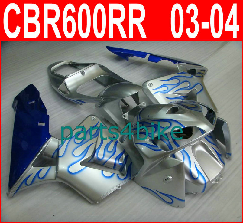 

Blue flame silver bodykit for Honda fairings CBR600RR 2003 2006 fairing kit CBR 600RR 03 04 CBR 600 RR CPWD, Same as picture