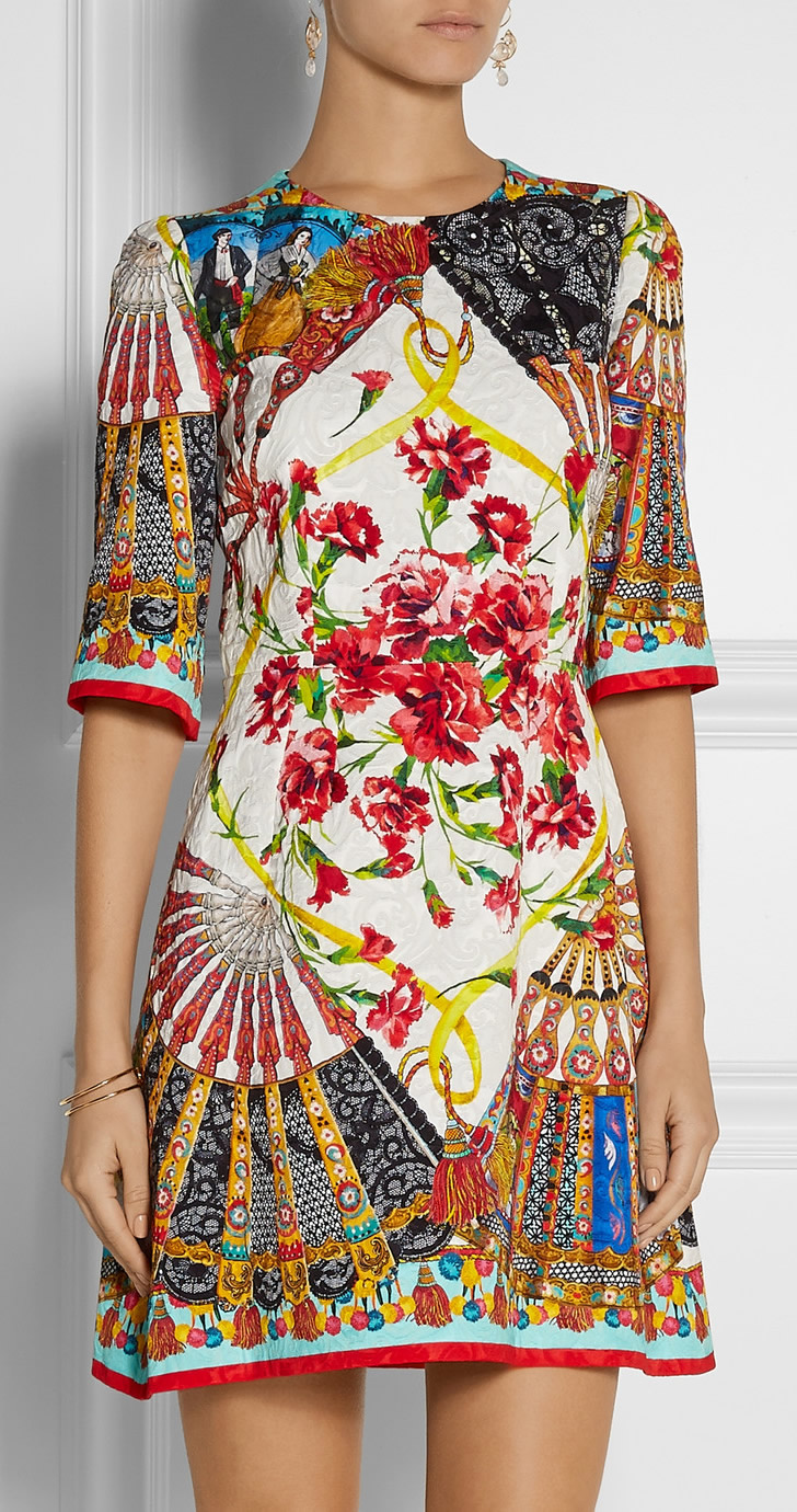 

Fashion Flower Jacquard Print Women A-Line Dress Half Sleeves Mini Party Dresses A5050, As picture
