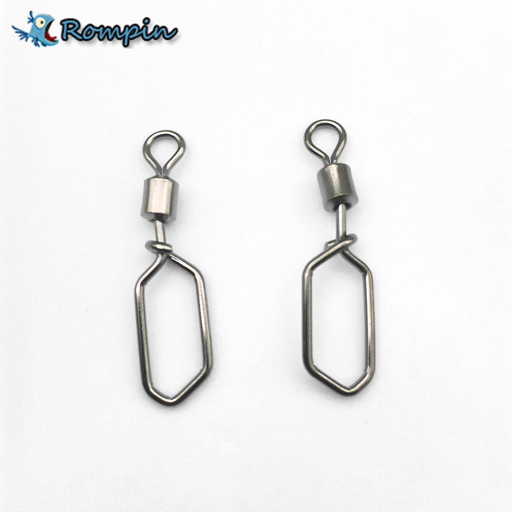

Rompin 20pcs/lot swing square snap rolling swivels fishing hook lure connector fishing swivel pesca fishing accessories