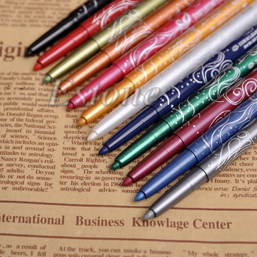 Wholesale-B39 Newest 1 Set Professional Eye Shadow Lip Liner Eyeliner Pen Pencil Makeup 12 Color free shipping-image-267280687