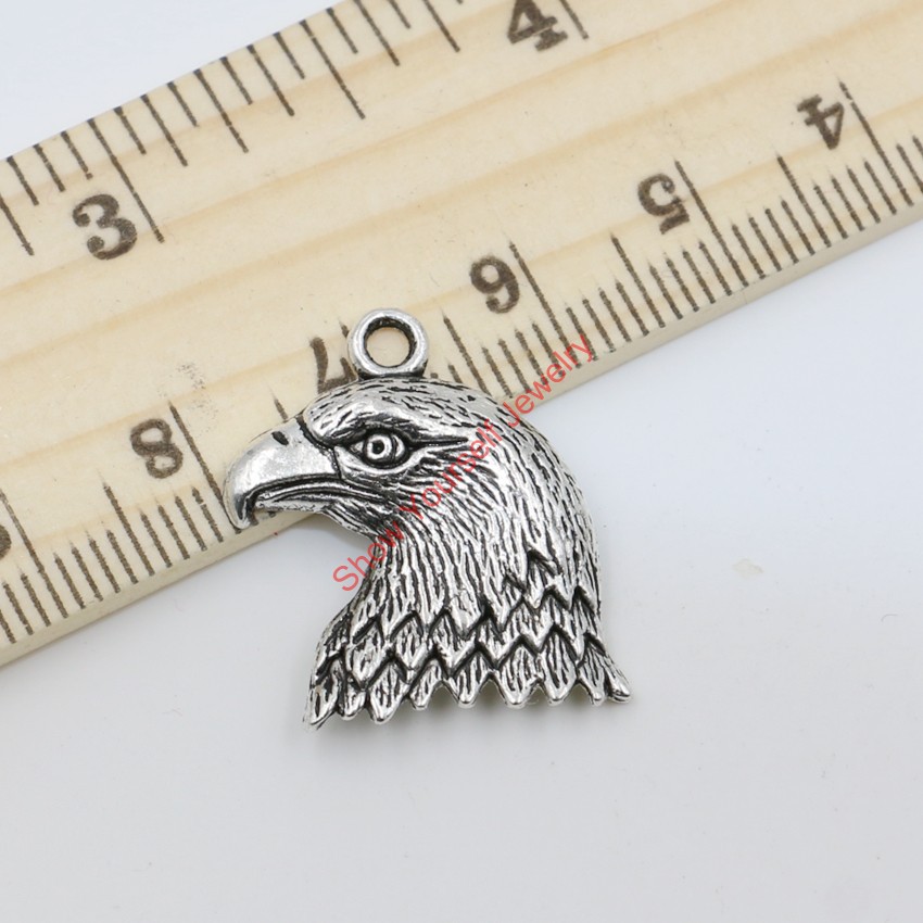 Antique Silver Tone Eagle Birds Charms Pendants for Jewelry Making DIY Handmade Craft 22x19mm 20pcs/lots D312 Jewelry making DIY-image-375821508