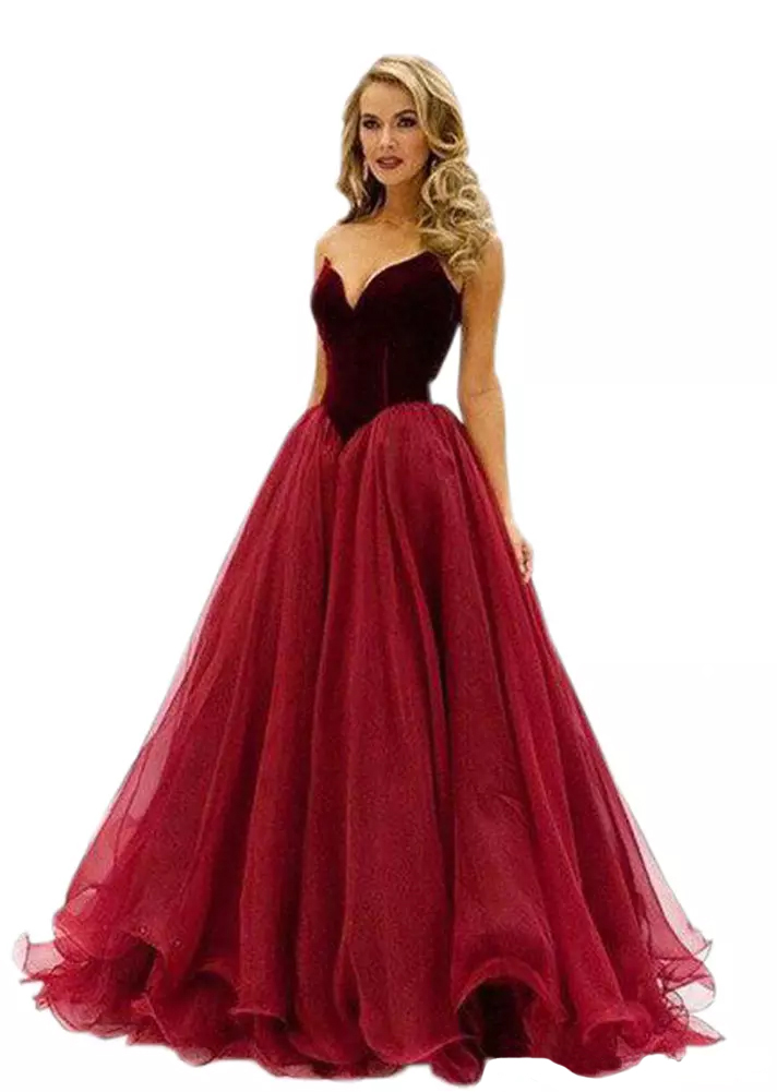 2019 Charme Sweetheart A-ligne Femmes Velours Robes De Soirée Longue Tuyauterie Formelle Balayage Train Sexy Dos Nu Sans Manches Robe De Novia Pr