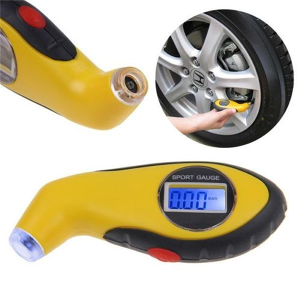 Nouvelle jauge de pression des pneus Pneus Roue d'air testeur Outils LCD portable de réparation de diagnostic numérique Auto Auto Moto
