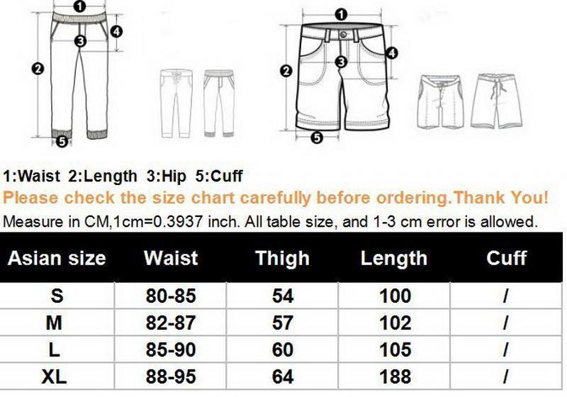 Jogger Pants Size Chart