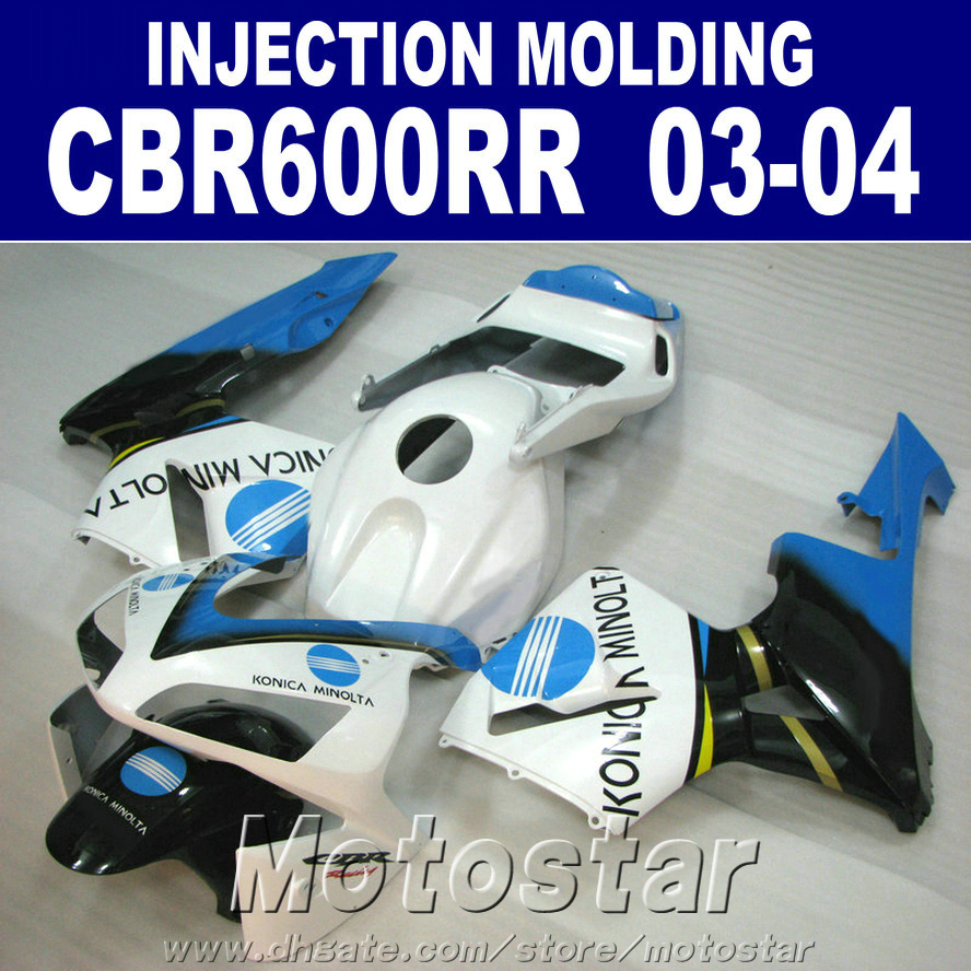 

Fitment Injection Molding plastic for HONDA CBR 600RR fairings 2003 2004 white 03 04 CBR600RR fairing kit BU7C, Same as picture