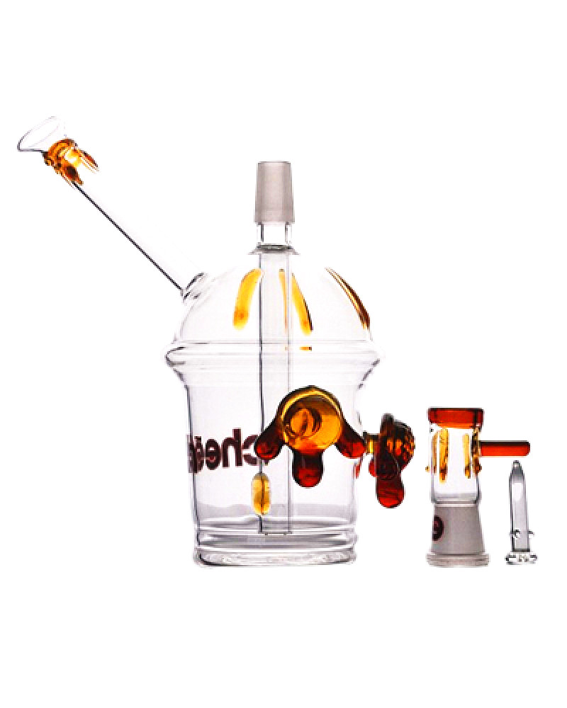 

Bubblers Glass Pipes with Cute Cup Design Palm Dab Rig 8.5 Inches and 14mm Joint