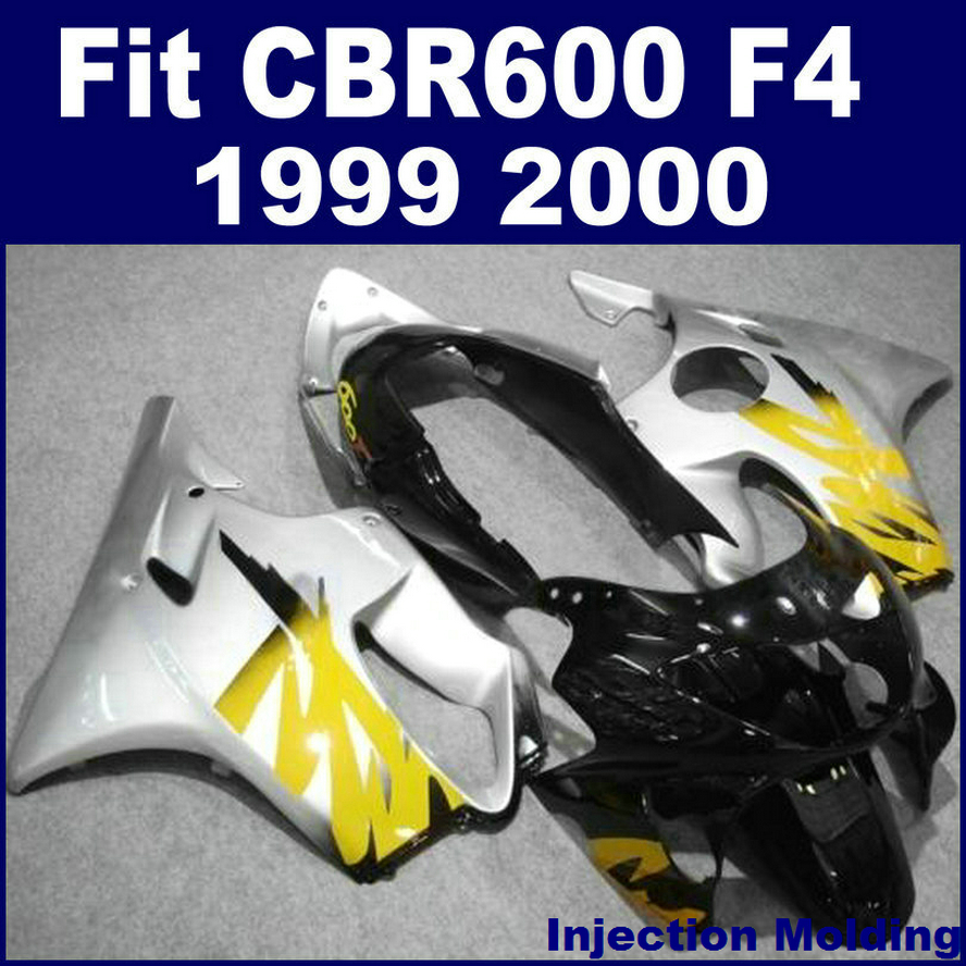 

Injection molding for HONDA high grade fairings CBR 600 F4 1999 2000 silver black 99 00 cbr 600 f4 fairing part T6HY, Same as picture