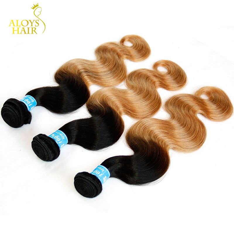 

Ombre Peruvian Virgin Hair Extensions Body Wave Wavy Grade 8A Two Tone 1B/27# Honey Blonde Ombre Peruvian Remy Human Hair Weave Bundles