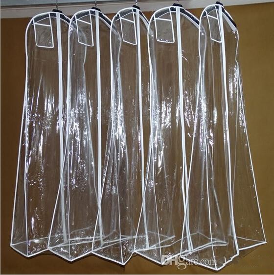 

Wholesale Transparent Wedding Dress Dust Cover Omniseal Extra Large PVC 180*58*10cm Wedding Garment Bag Free Shipping