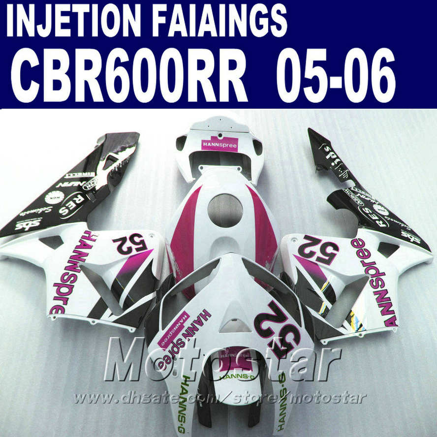 

New white bodyworks!Injection Molding for HONDA CBR 600 RR fairing 2005 2006 cbr600rr 05 06 cbr 600rr fairings kit YXE5, Same as picture