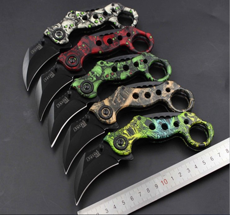 

CS GO SOG Claw Karambit Folding knife 440C Steel Outdoor gear EDC Pocket Tool fast open hunting Tactical Knives Scorpion sharp claw