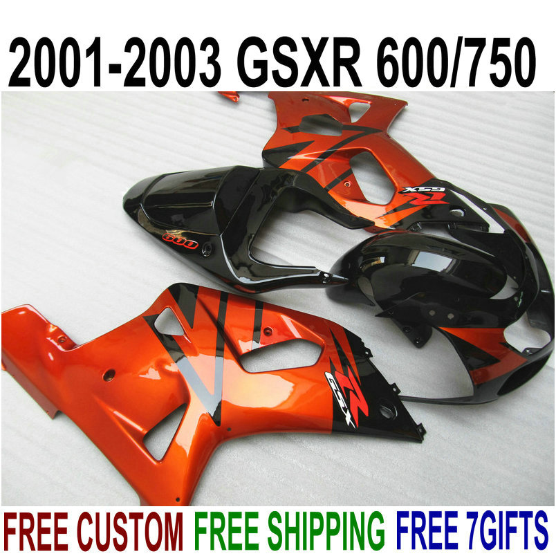 

Lowest price abs fairing kit for SUZUKI GSX-R 600 750 2001 2002 2003 K1 brown black fairings set GSXR600/750 01-03 RA69, Same as the picture shows