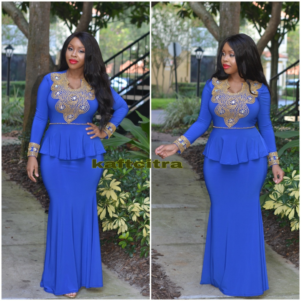 

2016 Royal Blue Long Sleeves Mermaid Turkish Evening Dress Gold Beaded Sequin Peplum Morrocan Dubai Prom Dresses Formal Party Gowns, Hunter