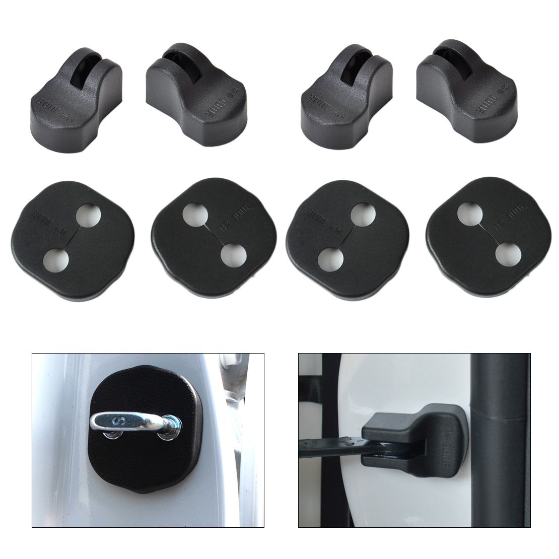 4x Door Strikers Lock Buckle Cap Protective Cover For LR Evoque Freelander 2