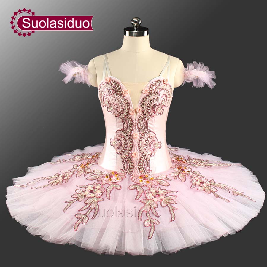 Socker plommon älva klassisk ballett tutu kostym prestanda yagp tävling tutu kostymer tjejer rosa ballett tutus sd0062
