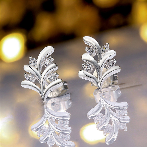 

Brand new sterling silver Insets earrings plant DFMSE588,women's 925 silver Dangle Chandelier wedding gemstone earrings factory direct