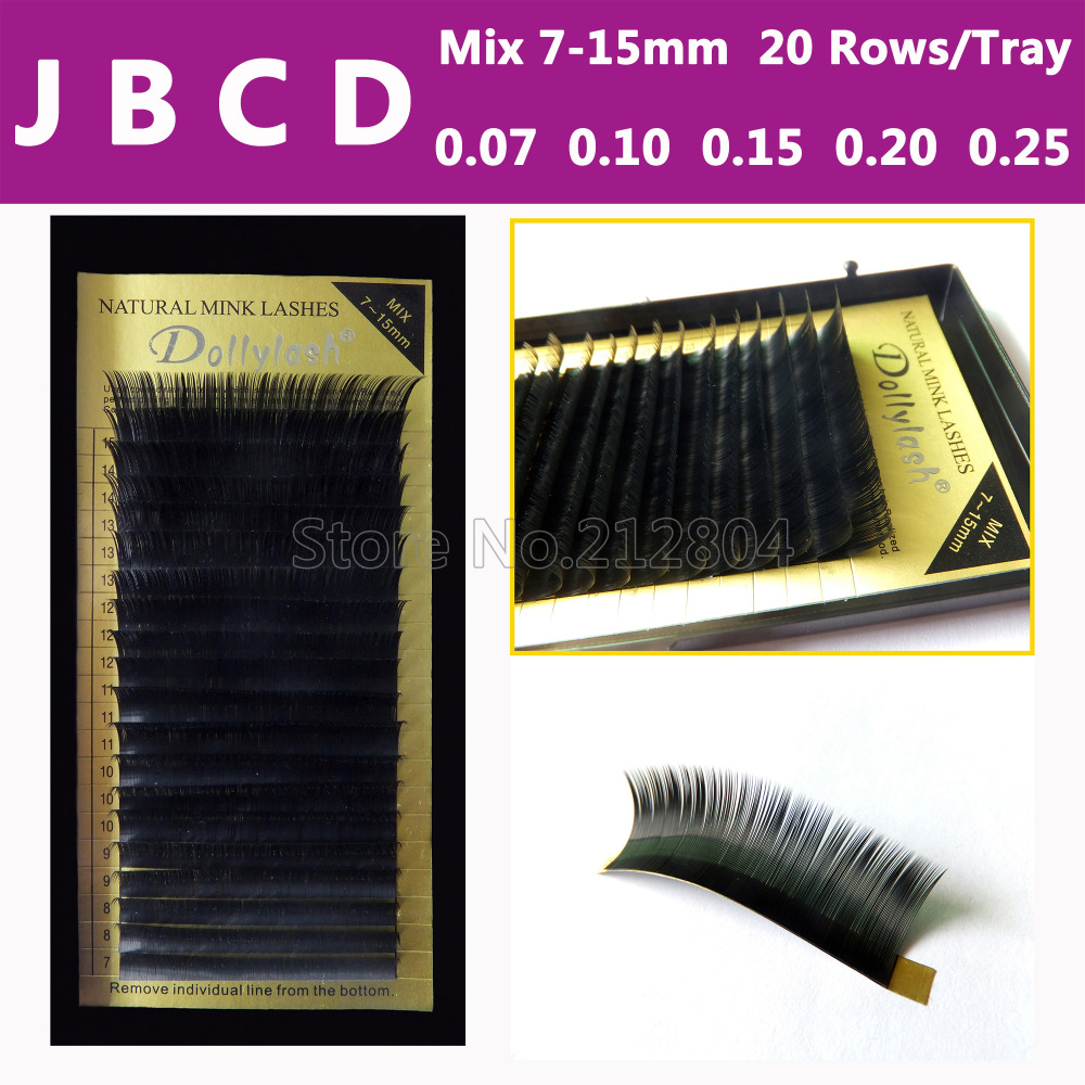 

Wholesale-All Size,7~15mm MIX In One Tray ,20rows/Tray, Mink Eyelash Extension,Natural Eyelashes,Individual False Eyelash