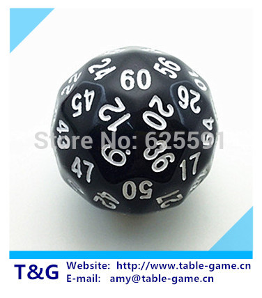 

T&G dice High Quality Black 60 Sided D60 Big Dice Toy Dungeon and Dragons rpg d&d dados