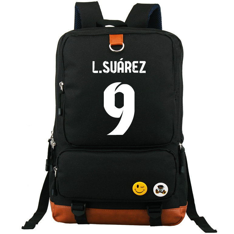 

Luis Alberto Suarez backpack Football 9 player daypack Soccer star schoolbag Casual rucksack Sport school bag Outdoor day pack, Black
