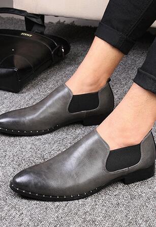 

European style men wedding shoes Brand pointed toe gentleman classic business leather shoes Size: EU38-43, Black
