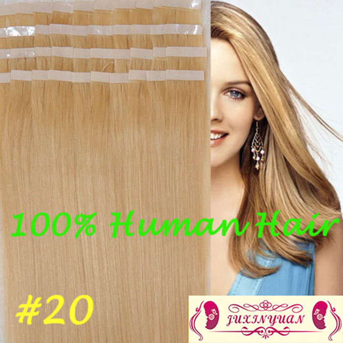 

Wholesale - 5A 16" - 22" 100% Human hair PU Tape Skin weft Hair Extensions 2.5g/pcs 40pcs&100g/set #20 medium blonde DHL free